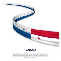 zwaaiend lint of spandoek met vlag van panama vector