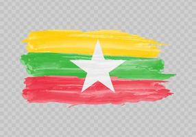 waterverf schilderij vlag van Myanmar vector