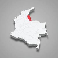 norte de santander regio plaats binnen Colombia 3d kaart vector