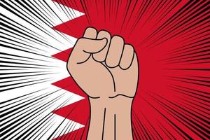 menselijk vuist gebalde symbool Aan vlag van Bahrein vector