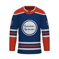realistisch ijs hockey overhemd van edmonton, Jersey sjabloon vector