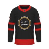 realistisch ijs hockey overhemd van Ottawa, Jersey sjabloon vector