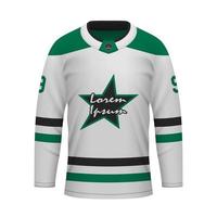 realistisch ijs hockey weg Jersey dallas, overhemd sjabloon vector