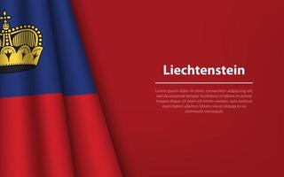 Golf vlag van Liechtenstein met copyspace achtergrond. vector