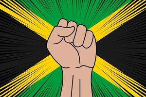 menselijk vuist gebalde symbool Aan vlag van Jamaica vector