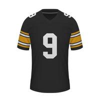 realistisch Amerikaans Amerikaans voetbal overhemd van Pittsburgh, Jersey sjabloon vector