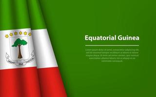 Golf vlag van equatoriaal Guinea met copyspace achtergrond. vector