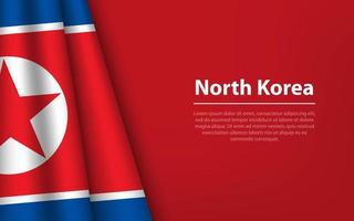 Golf vlag van noorden Korea met copyspace achtergrond. vector