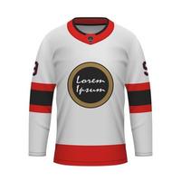 realistisch ijs hockey weg Jersey Ottawa, overhemd sjabloon vector