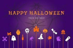 happy halloween trick or treat-banner voor feest vector