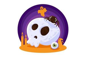 halloween ontwerpelement schedel voor wenskaart vector