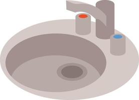 vector beeld van een keuken wastafel met water kraan