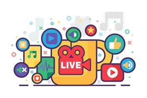 live stream productie concept illustratie vector