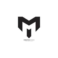 modern brief m m negatief ruimte creatief vorm logo vector