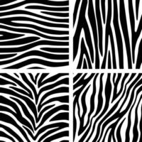 zebra huid lijnen patroon print dierlijke strepen achtergrond set vector