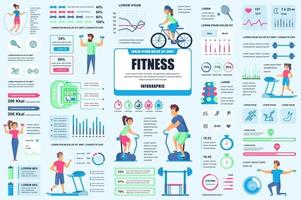 bundel fitness en sport infographic elementen vector