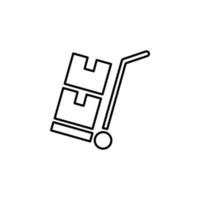 bezig met laden trolley schets vector icoon