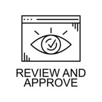 recensie en goedkeuren browser vector icoon