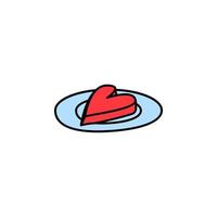 Valentijnsdag dag, taart, hart vector icoon