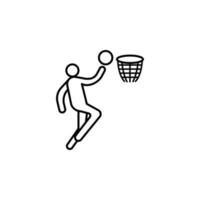 basketbal speler schets vector icoon