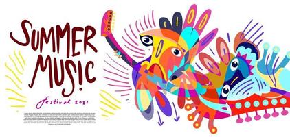 vector illustratie kleurrijke zomer muziekfestival banner