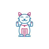 Japan, maneki neko vector icoon