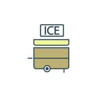 ijs room verkoop kraam gekleurde schemer stijl vector icoon