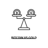 bitcoin vs goud vector icoon