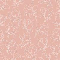 naadloos patroon met wit bloeiend magnolia bloemen. vector