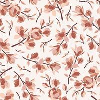 naadloos patroon met bloeiend magnolia knoppen, vector. vector
