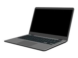 isometrische vector afbeelding van een geïsoleerde open laptop. Gray zette de laptop uit met een verhoogd deksel in perspectief.