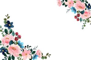 waterverf roze bloem kader voor bruiloft, verjaardag, kaart, achtergrond, uitnodiging, behang, sticker, decoratie enz. vector