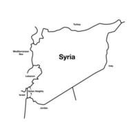 Syrië schets kaart. bewerkbare vector eps symbool illustratie.