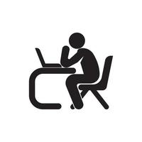 werk in kantoor logo pictogram, illustratie ontwerp sjabloon vector