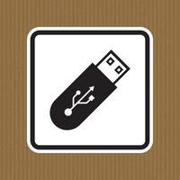 gebruik geen flash drive symbool teken isoleren op witte achtergrond, vector illustratie