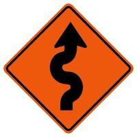 kronkelende verkeersweg symbool teken isoleren op witte achtergrond, vector illustratie