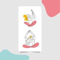 abstract ballerina vector sjabloon met lijn kunst stijl