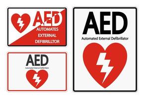 stel symbool aed-tekenetiket op witte achtergrond in vector