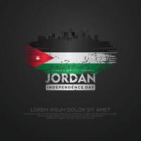 Jordanië onafhankelijkheid dag groet kaart sjabloon vector