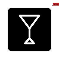 glas drinken in kader glyph icoon vector