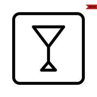 glas drinken in kader lijn icoon vector