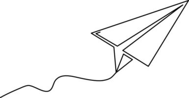 gemakkelijk clip art stijl papier vlak vliegend met spoor vector