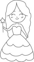 gemakkelijk clip art stijl prinses schets icoon vector