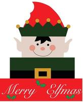 gelukkig elfmas Kerstmis elf decoratie ornament vector