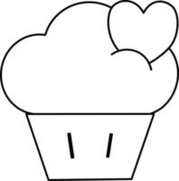 gemakkelijk clip art stijl liefde hart muffin koekje icoon vector