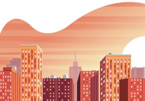 Cityscape zonsondergang vectorillustratie vector