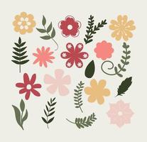 gemakkelijk bloemen vector clip art in gedempt tonen