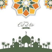 eid al fitr mubarak groet ontwerp vector