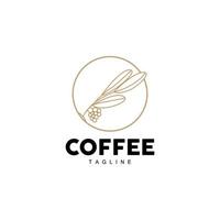 koffie logo, koffie boom ontwerp, cafe drinken vector, icoon merk illustratie symbool vector