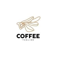 koffie logo, koffie boom ontwerp, cafe drinken vector, icoon merk illustratie symbool vector